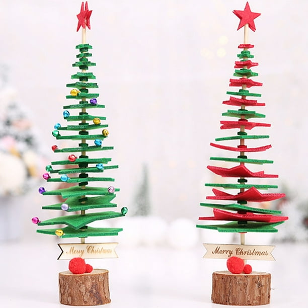 MINI CHRISTMAS TREE WITH LED LIGHT LAMP HOME OFFICE PARTY DESKTOP DECOR SUPER